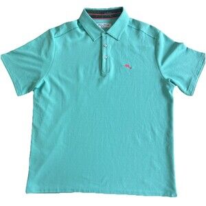 Tommy Bahama 5 O’Clock Polo Shirt Blue Freeze Neon Shores Men’s Large